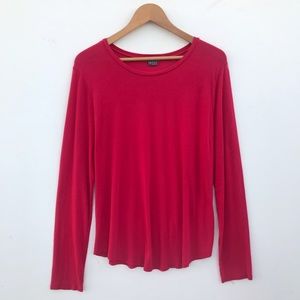 Vince Basic Long Sleeve Tee in Red